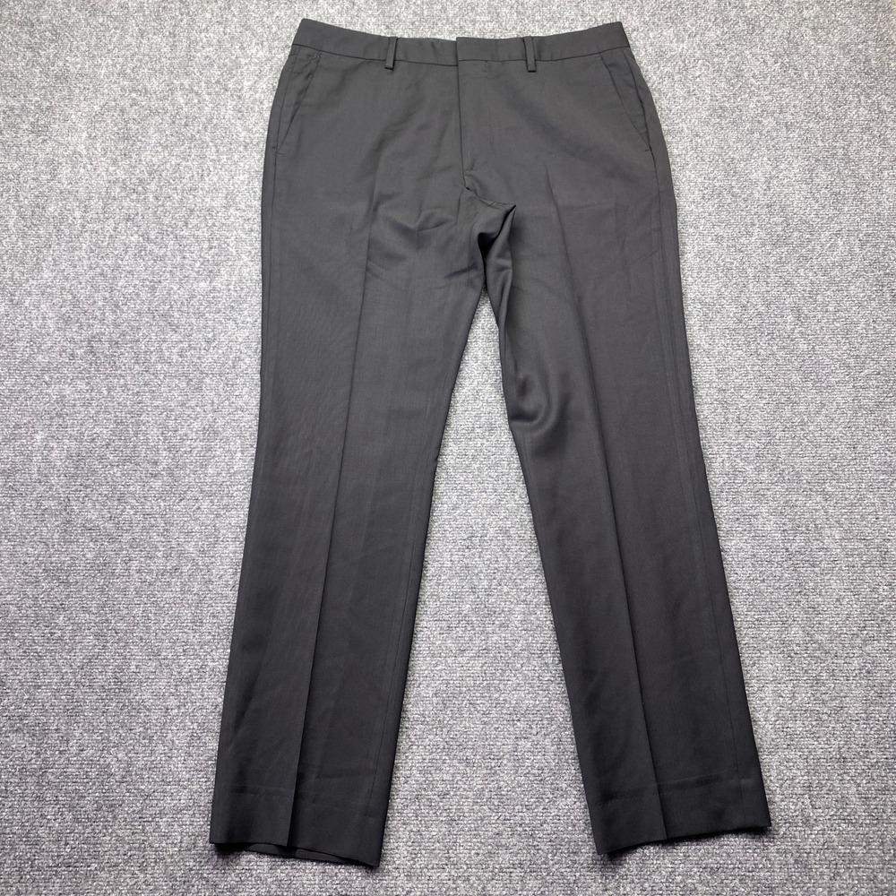 Bonobos Mens Slim Fit 100% Wool Dress Pants Charcoal Gray Size 34x30 Tailored